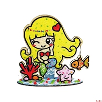  3D wood painting childrens DIY handmade educational toys snowflake mud pearl mud clay painting large three-dimensional wood