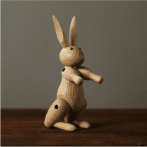 ins wooden rabbit ornaments Nordic home childrens room desktop furnishings puppet Zodiac solid wood joint rabbit