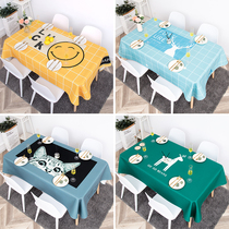 Cute cartoon series waterproof and oil-proof tablecloth rectangular tea table cloth table cover cloth cotton linen fabric