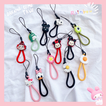 Cute cartoon mobile phone hanging rope small hand rope short nylon minimalist around ring buckle pendant universal anti-fall hanging decoration for men and women sturdy and durable firm U disc anti-loss iPhone Apple 12 rope sling