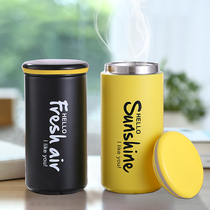 Water cup girl heart ins thermos cup Portable creative trend Elegant Korean small fresh Black English small cup