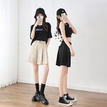  Suit culottes summer wide leg five-point pants womens American fried street pants 2021 spring and autumn new fat mm loose thin