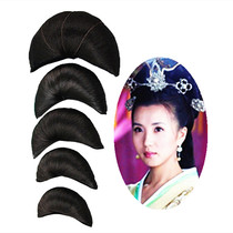 Xinyi antique black Crescent bag new ancient style bag pad hair styling bag wig mixed silk horn bag Hanfu hair bag
