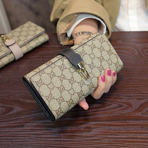 Hong Kong Tide 2021 New European and American big brand leather long wallet women fashion wallet wallet card bag