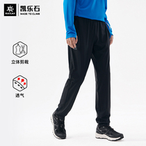 Kele Stone Outdoor Leisure Sports Speed Dry Pants Mens Light Thin Elastic Breathable Quick Dry Training Long Pants Spring Summer