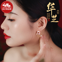 Phoenix Nirvana flower earrings female summer circle earrings Garnet fairy sister tassel ear line antique long 2021