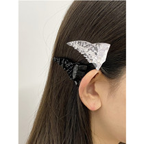 Official authorized YVMIN x SHUSHU TONG Black red transparent triangle crystal disc hair clip