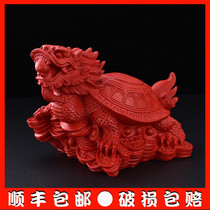 New products Yangzhou lacquerware red carved lacquer dragon tortoise ornaments Chinese style special gifts abroad to send handicrafts for foreigners