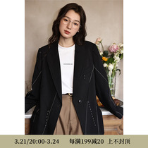 Deer and flying bird rework Design deconstructing spliced Collar Suit Jacket (Utopia tribe) 4260