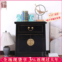 Modern Chinese style black lacquer bedside small cabinet with a few corners a few sofas a few lockers a display cabinet a shoe stool a telephone tea table