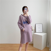 Postpartum lactation tops in autumn dress dress long outfeeding dress hot mom wearing lactation