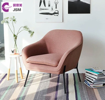 JSM Nordic modern minimalist shopping mall photo studio model room Cafe restaurant Wrought iron fabric casual single sofa