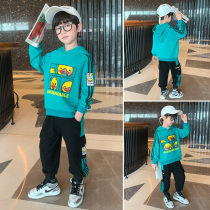 Childrens clothing boy clothes set spring and autumn clothing 2021 new large childrens sports and leisure handsome foreign Korean tide