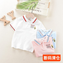2021 summer new childrens lapel short sleeve T-shirt boys baby polo shirt tide children childrens clothing cotton T-shirt