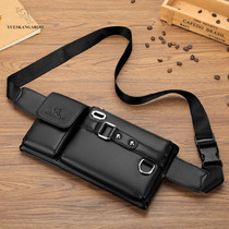 Yuesen kangaroo running bag men Multifunctional leather mobile phone running Bag Men small light cowhide chest leisure shoulder bag