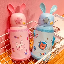 Kettle children's cup boys baby thermos cup with straw cup primary school girls kindergarten female treasure baby