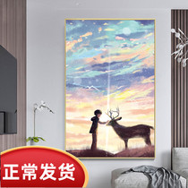 Cross stitch 2021 new style thread embroidery living room small fortune elk people with deer family with their own thread embroidery hand embroidery full of embroidery