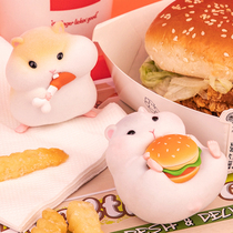Genuine Hamster Clark Eat Goods Series Blind Box Flocking Rat Cute Paparazzi Handmade Girl Gift Car Pendulum