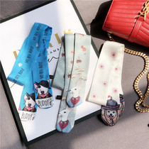 ins Korean tie bag small silk scarf summer female Joker long tiger head ribbon scarf scarf decorative bag