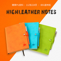 (Send pen)Xitong soft leather portable notebook Stationery book Small fresh college student simple notebook notepad Female hand book Korean version diary portable small book hand book