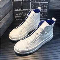 Tide high-help shoes men leather white thick soles increase plate shoes men and Korean version of casual tide male Martin boots