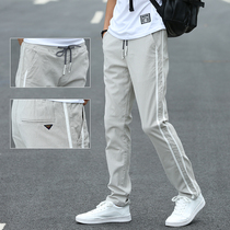 Summer pants mens Korean version of the trend loose straight sports pants student pants teen mens casual pants