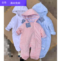 Foreign trade Original Single autumn and winter baby velvet cotton cotton hooded bag foot long sleeve climb suit