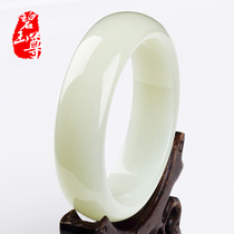 Hetian jade bracelet White jade bracelet Jade bracelet female natural jade Jade jewelry certificate