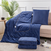 Winter thickened pillow quilt dual-purpose two-in-one car folding nap blanket small pillow multi-function cushion
