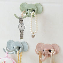 Creative cute elephant wall hanging sticky hook Kitchen bathroom nail-free door back hook Multi-purpose viscose seamless strong hook