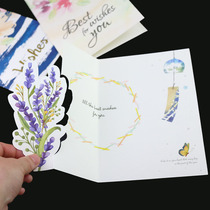 Giant stationery Alice wishes big card forget-me-not birthday blessing card hot gold silver creative card gift