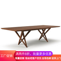 Nordic loft walnut color American solid wood computer desk creative table desk modern minimalist desk Guest