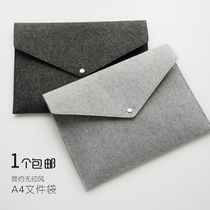  Wool Felt folder A4 file bag High-end office bag briefcase storage bag file bag ipad clutch bag