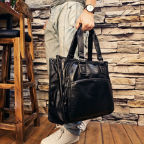 One-shoulder shoulder bag mens Hand bag horizontal briefcase business leisure handbag business computer file bag