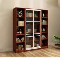 Simple modern bookcase with door office free combination simple locker glass sliding door bookcase bookshelf