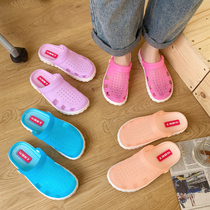 Slippers Woman Summer Cave Dongle Shoes Lovers Beach Baotou Sandal drag Female non-slip row outside wearing abrasion resistant one foot pedal slipper male