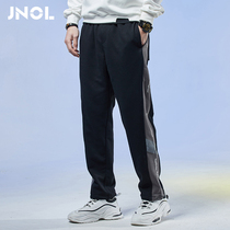 Straight sports pants mens 2021 spring and autumn new pure cotton knitted casual loose basketball pants drawstring sweat pants tide