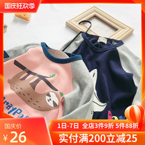 Childrens cartoon long sleeve T-shirt spring and autumn childrens clothing new baby Joker round neck shirt boys clothes