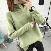 Turtleneck sweater women 2020 autumn and winter New Korean version of loose Joker plus velvet thickened warm inner tie knitted sweater