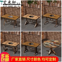 Skewers of incense hotpot table induction cooker integrated commercial buffet barbecue hot pot table and chair combination smoke-free restaurant