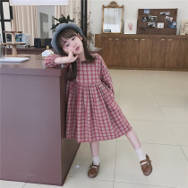 Childrens dress Korean girls dress Baby Mori vintage lantern sleeve princess dress foreign style long dress