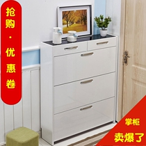 Dump shoe cabinet Ultra-thin 17cm foyer cabinet large capacity easy assembly living room household simple modern paint shoe cabinet