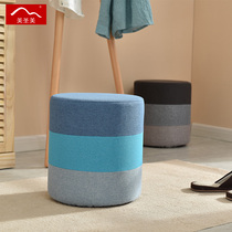 Solid wood wearing shoes stool Fashion creative sofa stool small bench for home change of shoes stool Cloth Art Dun Bench Round Stool