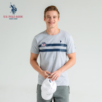 U S POLO ASSN summer mens short sleeve loose half sleeve cotton print round neck T-shirt men