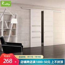 rally Barn door hanging rail with damping Nordic kitchen modern simple wooden door Glass door track accessories full set