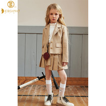 Italian Erginio girl small suit 2021 new spring and autumn children Foreign style big child female college style coat