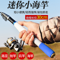 Mini small sea pole throwing set full set of sea pole rock pole super hard ultra short section Road Asian raft rod fishing rod fishing rod ice fishing rod