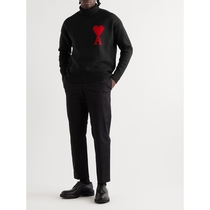 Classic paragraph] AMI male caring insert black high collar sweater NAP NET-A-PORTER quite special