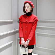 2021 new Korean version of the wool handmade double-sided cashmere coat female shorty wool coat short and thin