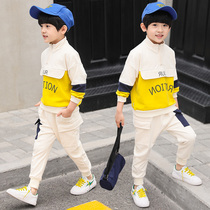 Boys spring suit set 2021 New medium children Spring and Autumn Korean handsome tide clothes boys foreign style two-piece set